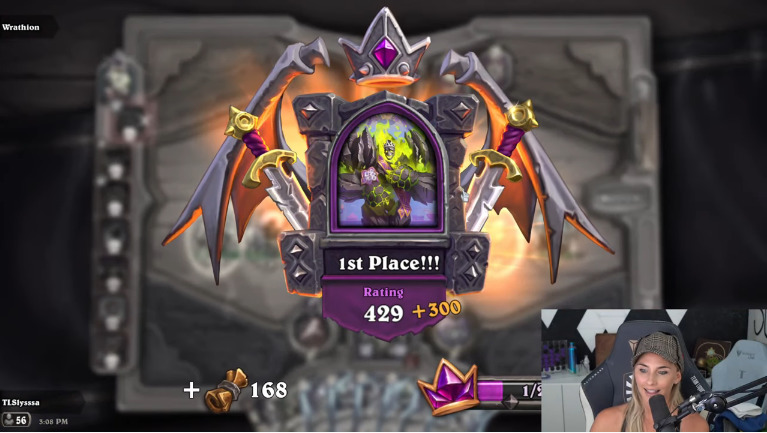 Battlegrounds Rating System Slysssa getting +300 MMR points after Seasonal Reset - Image via Slysssa