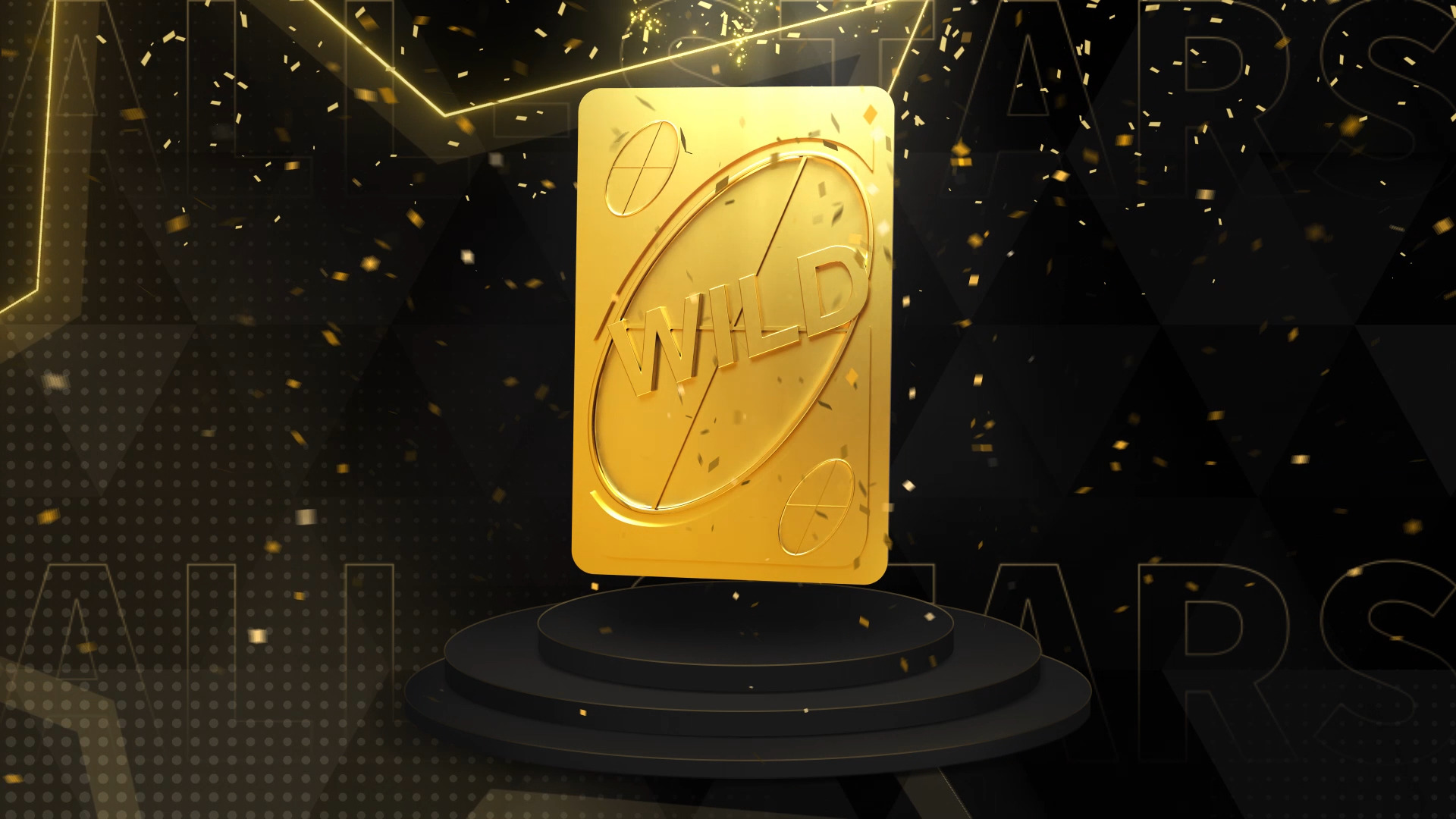 The 18-karat solid gold UNO wildcard, the grand prize for the UNO! Mobile Wildcard Series: All-Stars tournament. Image via Mattel163.