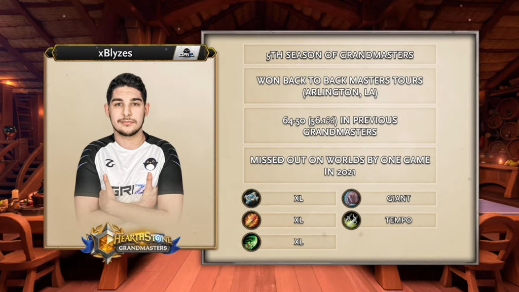xBlyzes' stats going into the Hearthstone Grandmasters: Last Call Playoffs