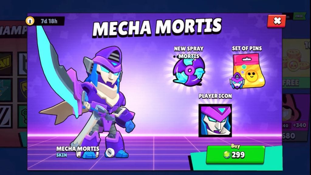 Mecha Mortis skin will cost 299 Gems in Brawl Stars