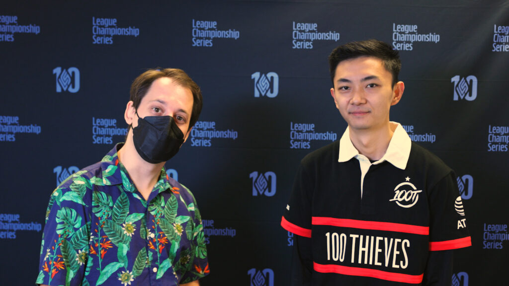100T FBI: “When I was younger I was always watching LCS, I was a big fan of Doublelift so it was pretty cool getting to come to the LCS and play against my idol.”