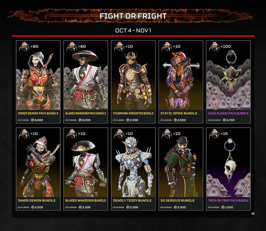 Fight or Fright special shop for Apex Royale Shadow event - Image via EA