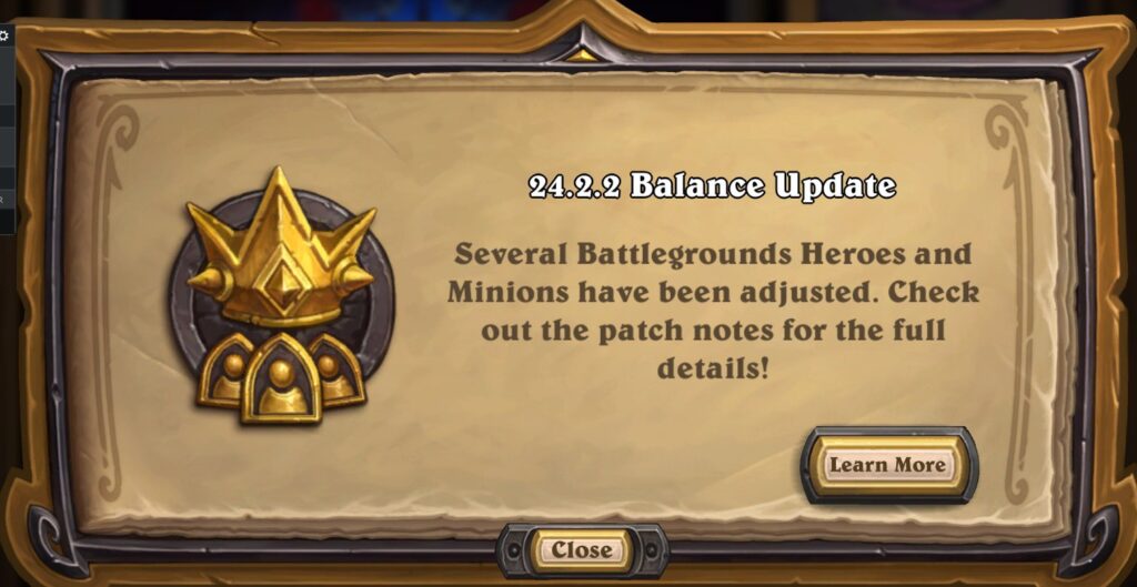 Battlegrounds patch notes in Hearthstone 24.2.2 update