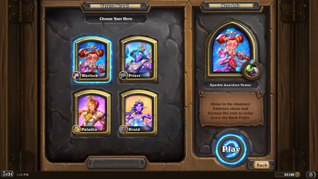 The Power of Magic Hearthstone Tavern Brawl Hero Section Screen - Image via Esportsgg