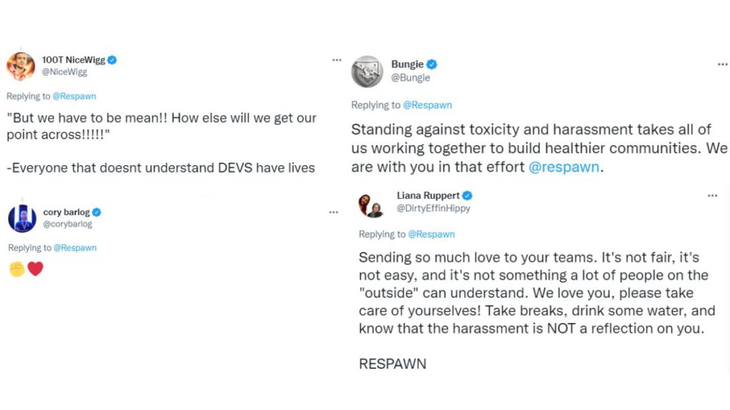 Respawn Entertainment developers have been facing rampant harassment from the Apex Legends community on Twitter and have received solidarity from the industry.