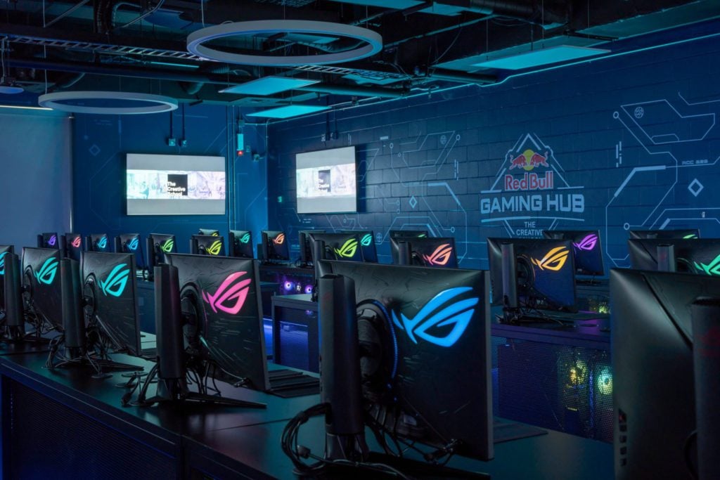 Inside of the Red Bull Gaming Hub