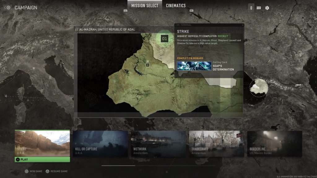 Strike is the first of the 17 MW2 campaign missions.