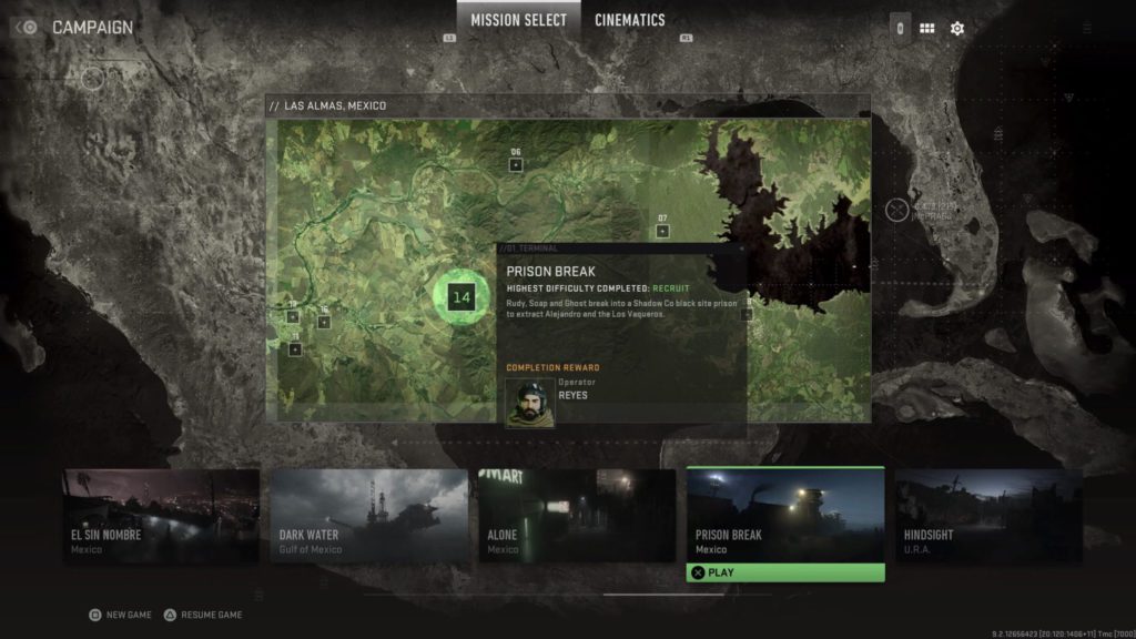 The briefing screen for Prison Break.