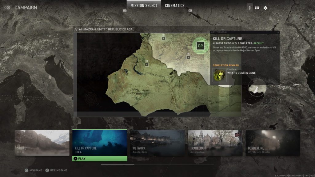 Kill or Capture is the second of the 17 MW2 campaign missions.