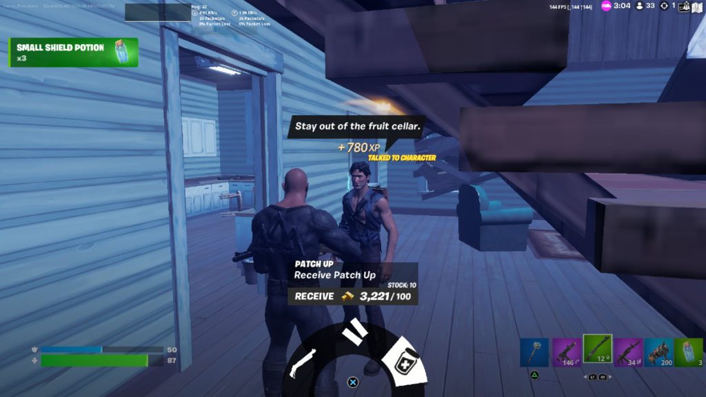 Fortnite Ash Williams interaction