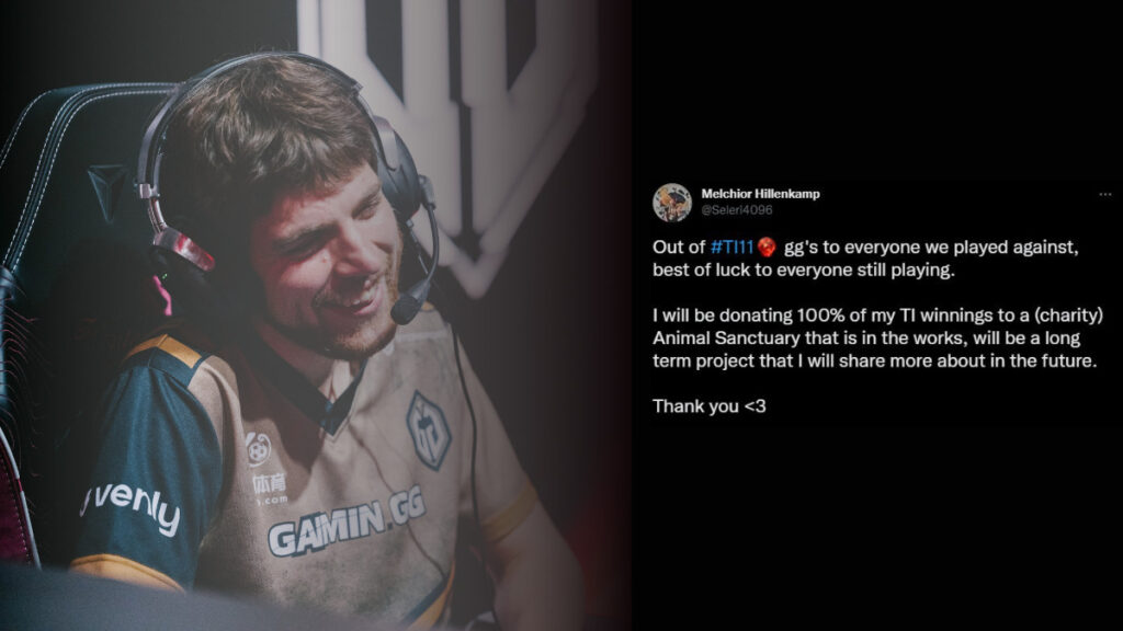 Gaimin Gladiators Seleri will donate his entire TI11 winnings to charity