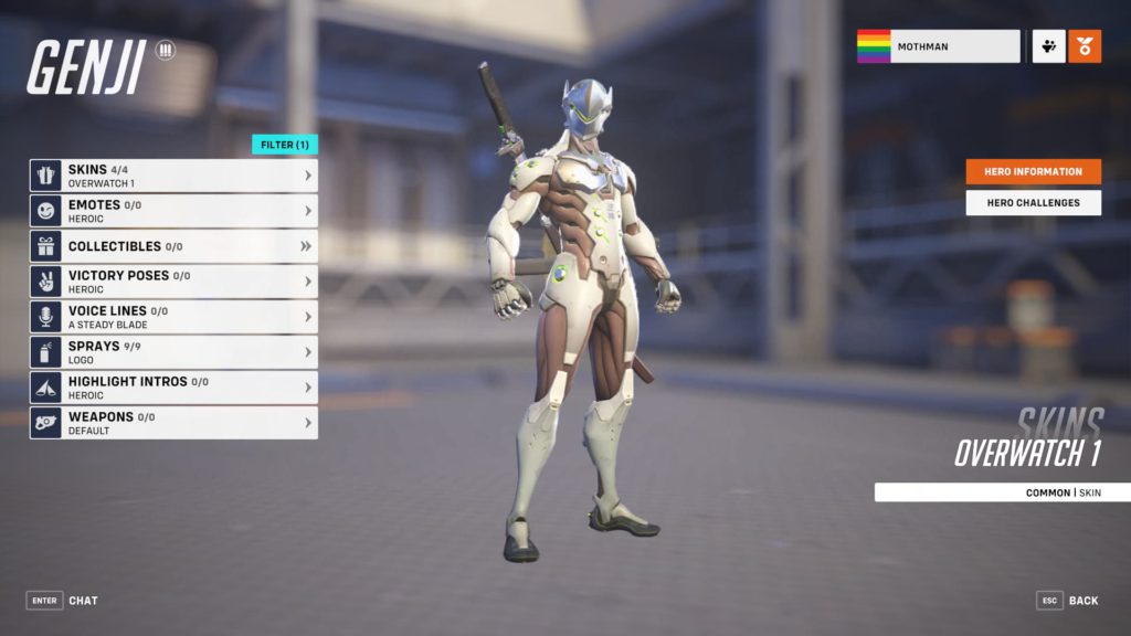 A look at Genji's hero page in Overwatch 2.