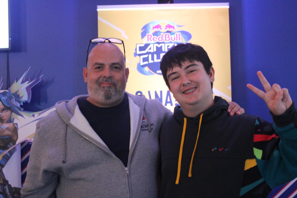 Anthony Verissimo and his son Alexander Verissimo at the Red Bull Gaming Studio