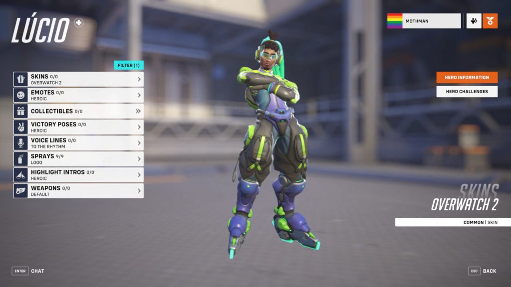 A look at the hero page for Lucio.