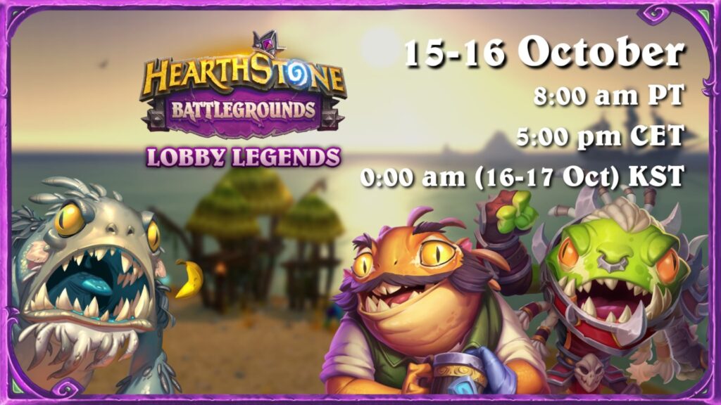 Mglrmglmglmgl! Hearthstone Battlegrounds Lobby Legends: Murlocized arrives this weekend!