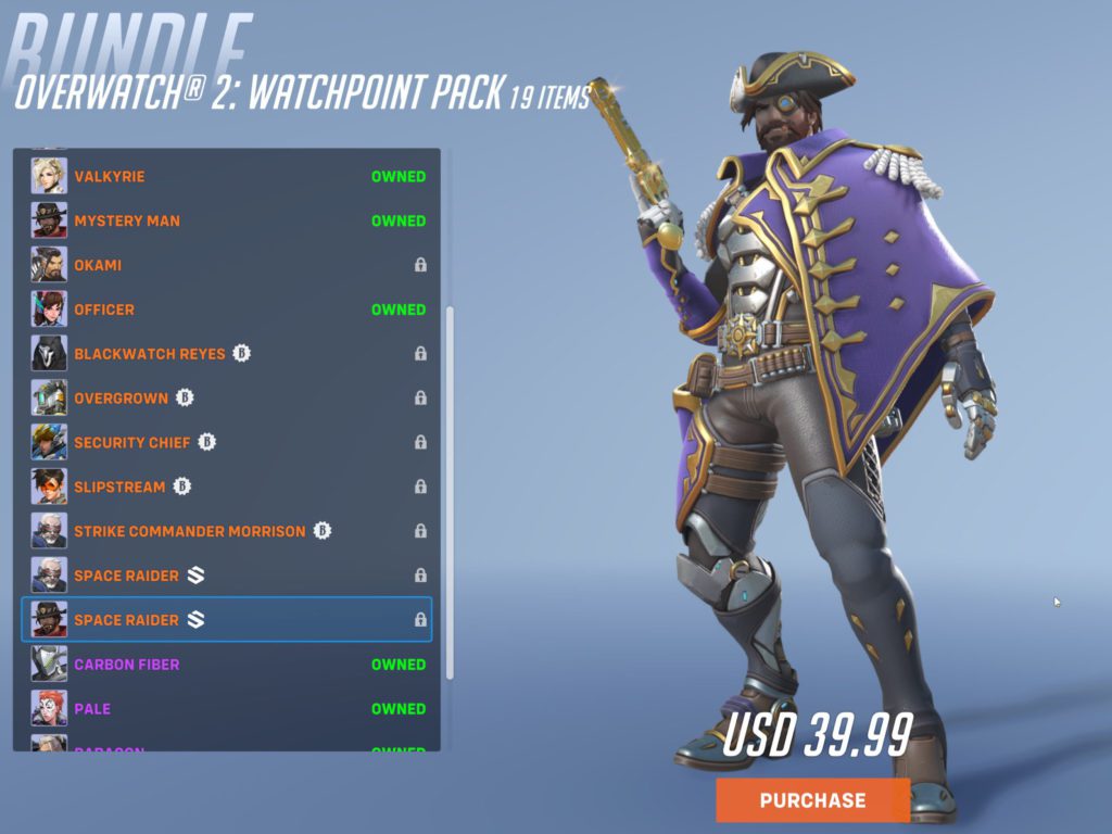 Overwatch 2 Watchpoint pack has 19 items including 2000 Overwatch coins and more.