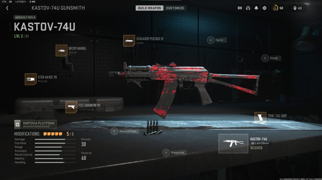 Best attachments for the Kastov-74u in MW2.