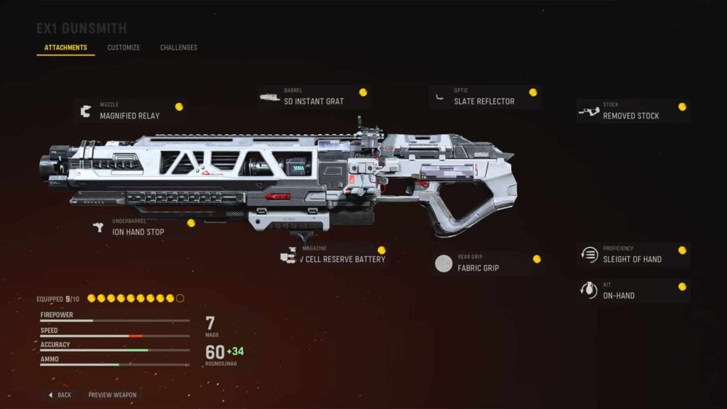 The EX1 Gunsmith - Call of Duty Advanced Warfare weapon hint