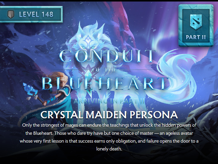 2022 Battle Pass part 2 – The Crystal Maiden persona  arrives as the Conduit of the Blueheart