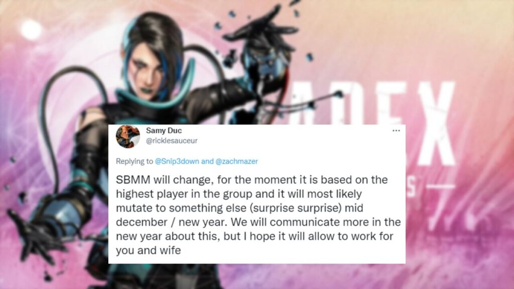 Apex Legends dev promises upcoming changes to SBMM