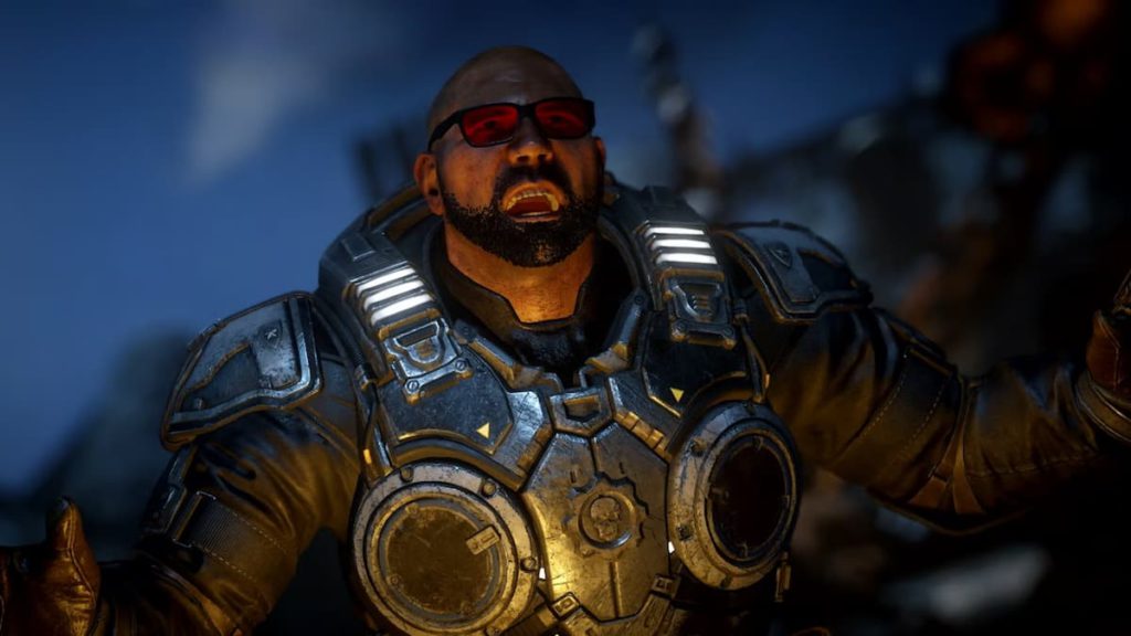 Dave Bautista was given a skin in Gears of War 5 and has hoped to play Marcus Fenix in a Gears of War movie for years.