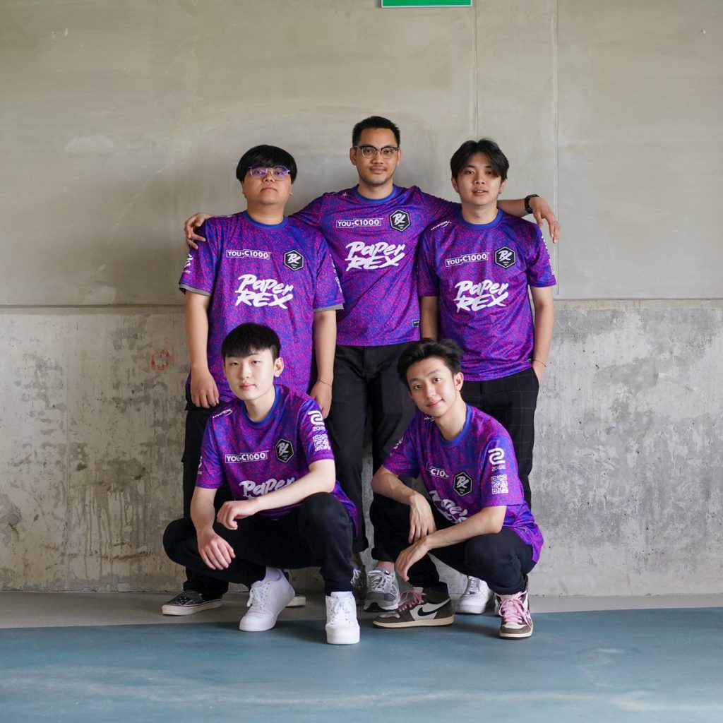 Paper Rex players standing in group for the camera