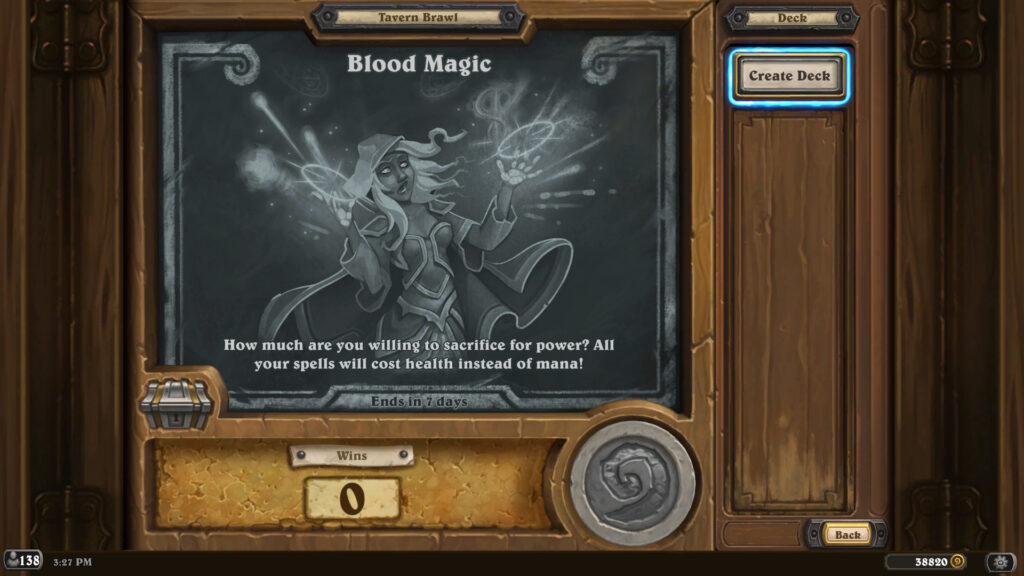 Blood Magic Hearthstone Tavern Brawl decks