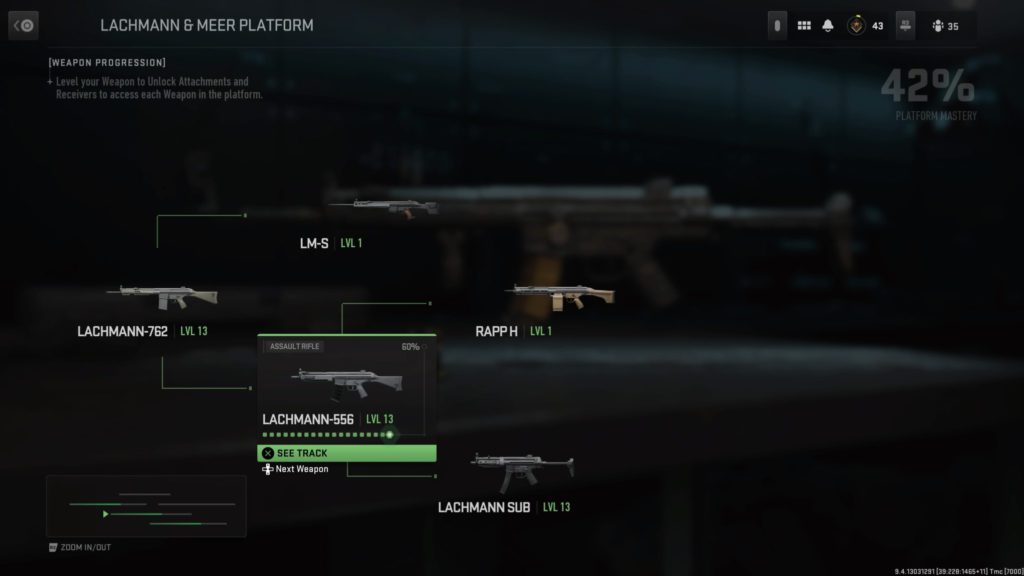 The Lachmann & Meer Platform in MW2 shows the Lachmann-556 as the second weapon on the bottom branch of the tree.