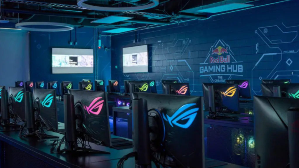 Inside of the Red Bull Gaming Hub