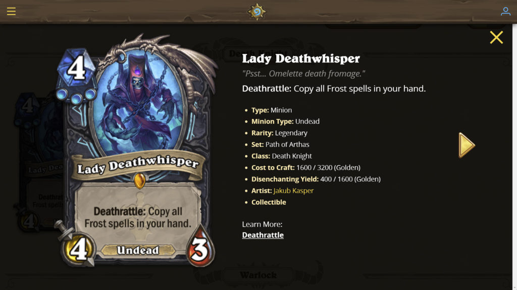 Lady Deathwhisper Easter egg
(Image via Blizzard)