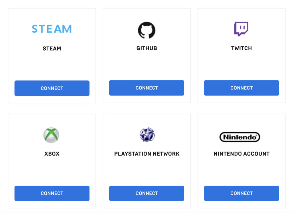 The list of connected accounts in the Epic Games Launcher. 