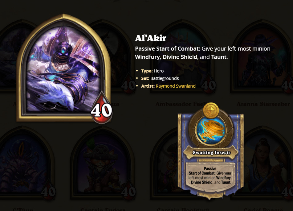 Al'Akir in Hearthstone Battlegrounds.