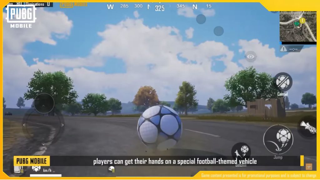 The new football vehicle in PUBG Mobile's November update