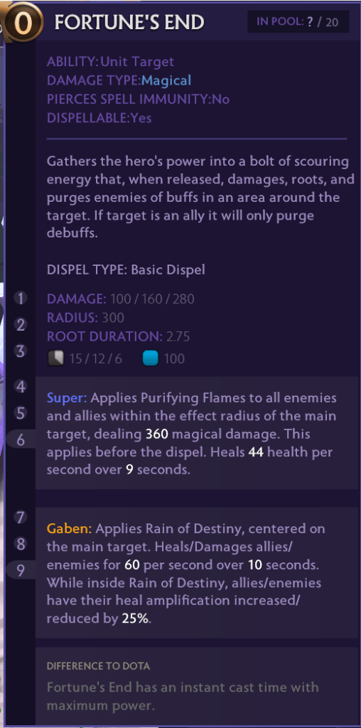 Fortune's End in Ability Arena 2.0 