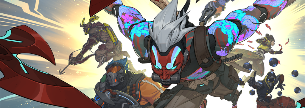 Genji's mythic skin look in Overwatch 2. 