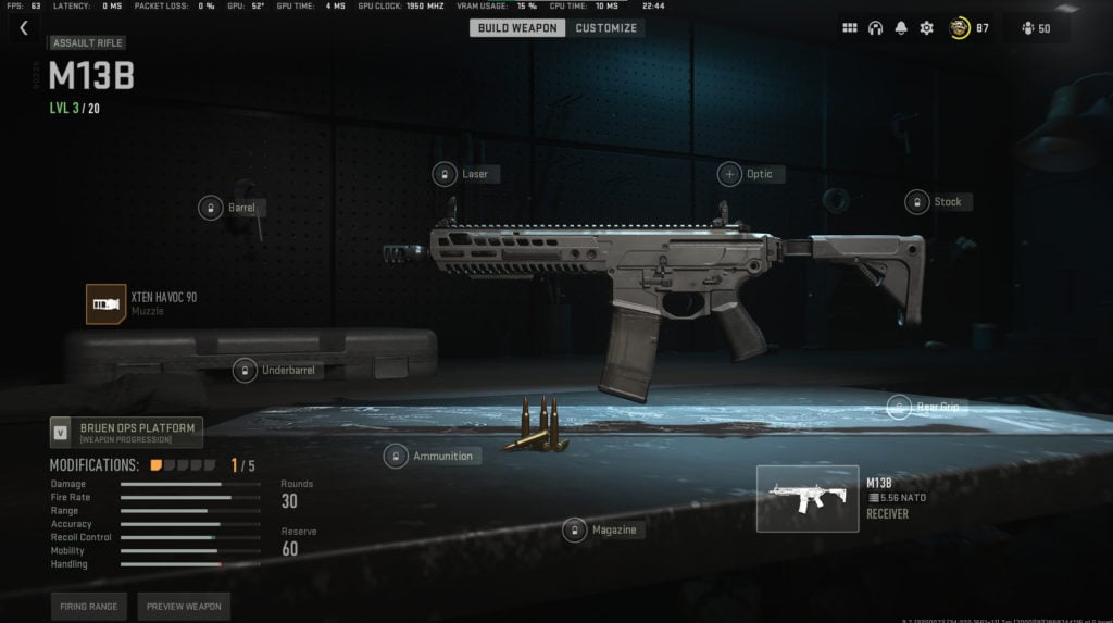 The M13B is the assault rifle addition to MW2 for Season 01. Image via Activision Publishing, Inc.