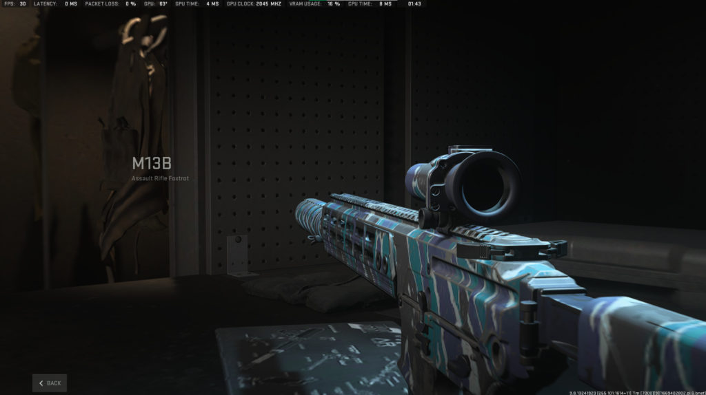 The screenshot of the M13 being used at mid-range via a Loadout in Warzone.