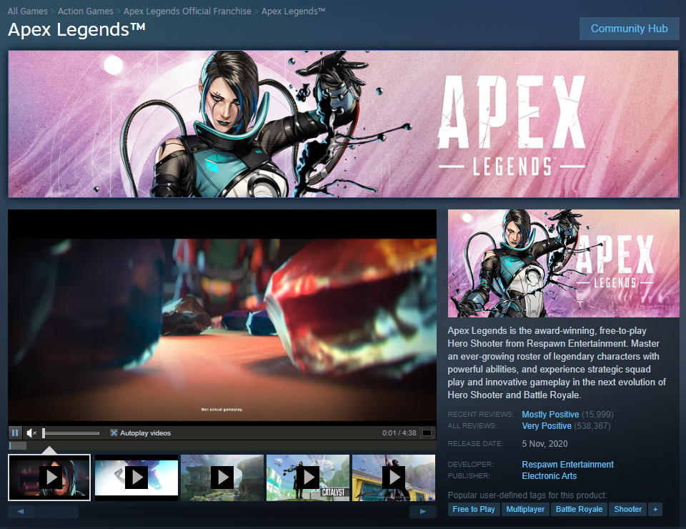 Apex Legends is now available on Steam. It has been on Steam since 2020. 