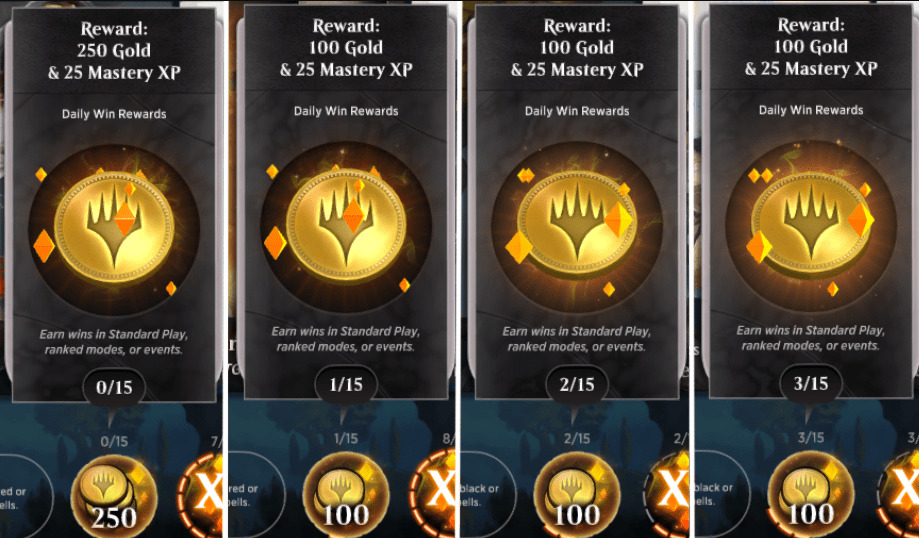 The weekly rewards page.