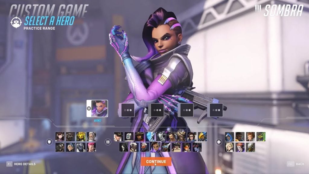 Overwatch 2 Hero selection screen.