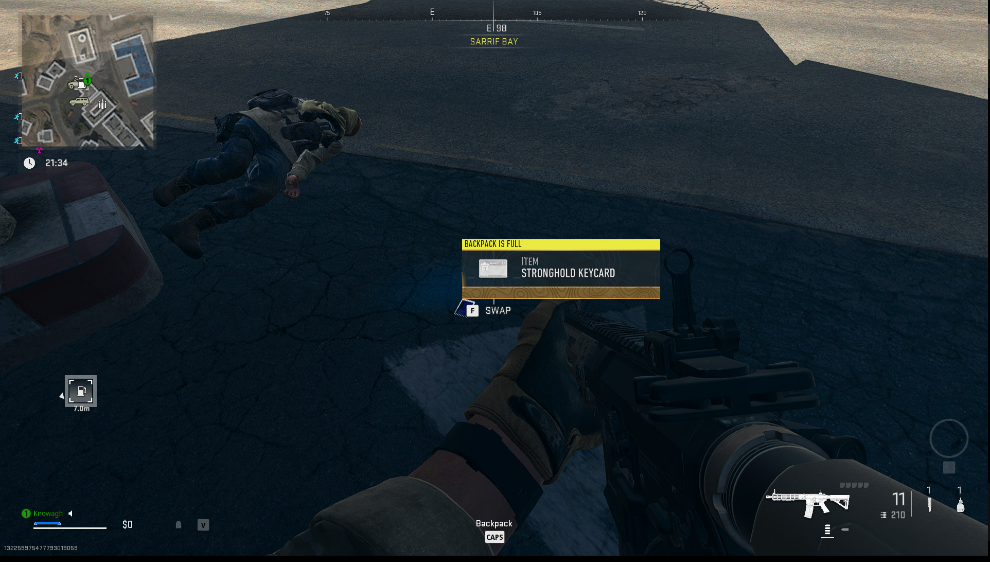 A player finds a Stronghold Key on the ground as loot in COD DMZ.