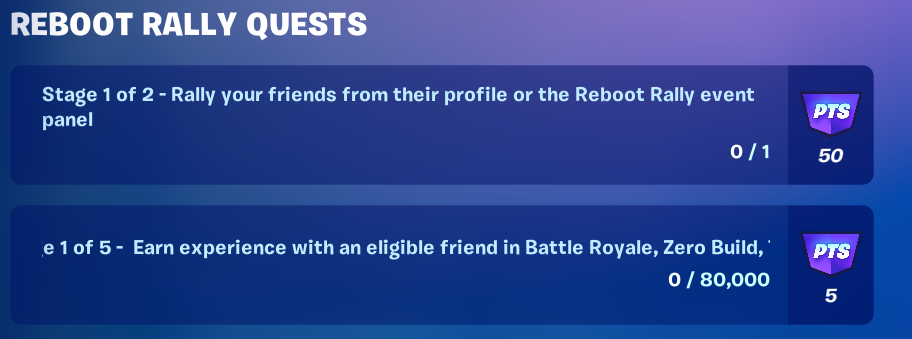 Reboot Rally Quests 1