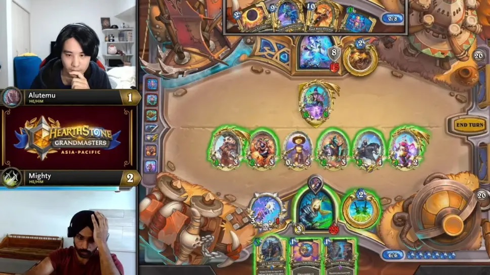 Alutemu versus Mighty during the Hearthstone Grandmasters Playoffs