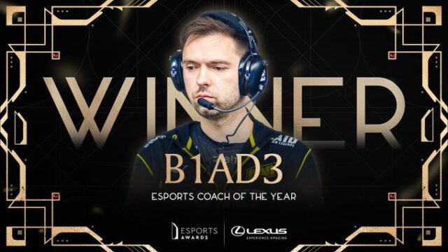Na'vi's B1ad3 wins Coach of the Year at the 2022 Esports Awards