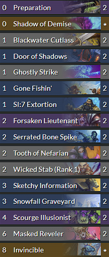 Hearthstone deck list for the new Briarthorn Invincible Rogue.