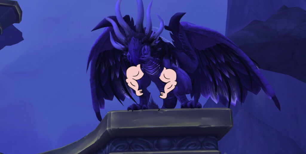 The WoW raid boss Raszageth is getting in the holiday spirit this year, but maybe could also use some giant arms. 