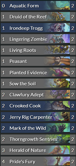 Aggro Druid is the cheapest Hearthstone deck on a budget. Image via d0nkey.hs.