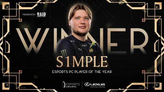 S1mple wins the Esports PC player of the year, mONESy is the rookie of the year