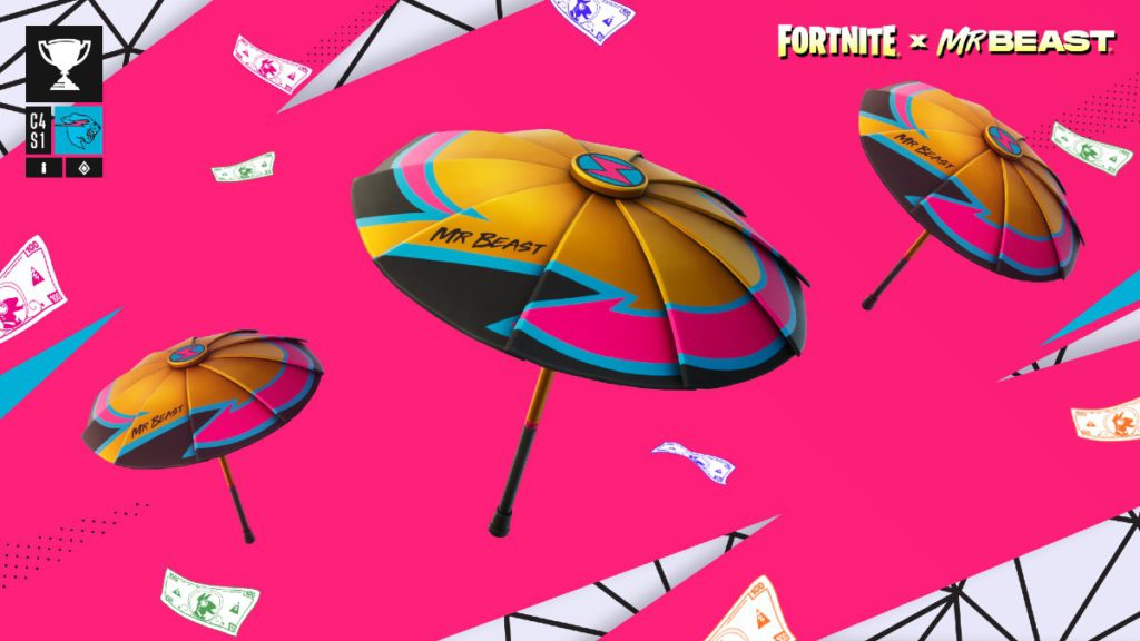 Golden Fortnite MrBeast Umbrella