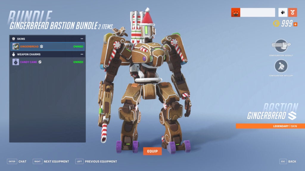 How to get the Gingerbread Bastion skin in Overwatch 2 for one Overwatch Coin